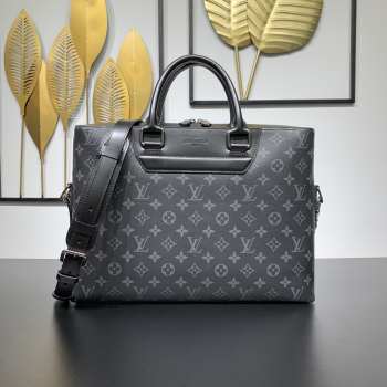Uubags Louis Vuitton Monogram Eclipse Odyssey Briefcase In Black 37.5x28.0x7.5cm