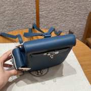 Uubags Hermes mini Kelly Jump backpack in blue swift leather with silver hardware 18x14.5x6cm - 6