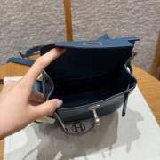 Uubags Hermes mini Kelly Jump backpack in blue swift leather with silver hardware 18x14.5x6cm - 5