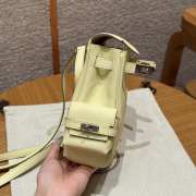 Uubags Hermes mini Kelly Jump backpack in light yellow swift leather with silver hardware 18x14.5x6cm - 5