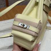 Uubags Hermes mini Kelly Jump backpack in light yellow swift leather with silver hardware 18x14.5x6cm - 3
