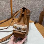 Uubags Hermes mini Kelly Jump backpack in brown swift leather with silver hardware 18x14.5x6cm - 6