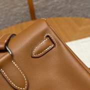 Uubags Hermes mini Kelly Jump backpack in brown swift leather with silver hardware 18x14.5x6cm - 5