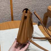 Uubags Hermes mini Kelly Jump backpack in brown swift leather with silver hardware 18x14.5x6cm - 3