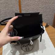 Uubags Hermes mini Kelly Jump backpack in black swift leather with silver hardware 18x14.5x6cm - 5
