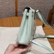 Uubags Hermes mini Kelly Jump backpack in mint green swift leather with silver hardware 18x14.5x6cm - 6
