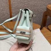 Uubags Hermes mini Kelly Jump backpack in mint green swift leather with silver hardware 18x14.5x6cm - 5