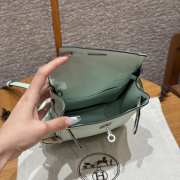 Uubags Hermes mini Kelly Jump backpack in mint green swift leather with silver hardware 18x14.5x6cm - 4