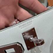 Uubags Hermes mini Kelly Jump backpack in mint green swift leather with silver hardware 18x14.5x6cm - 3