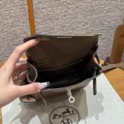 Uubags Hermes mini Kelly Jump backpack in bark swift leather with silver hardware 18x14.5x6cm - 6