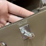 Uubags Hermes mini Kelly Jump backpack in bark swift leather with silver hardware 18x14.5x6cm - 4