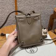 Uubags Hermes mini Kelly Jump backpack in bark swift leather with silver hardware 18x14.5x6cm - 2