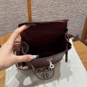 Uubags Hermes mini Kelly Jump backpack in burgundy swift leather with silver hardware 18x14.5x6cm - 5