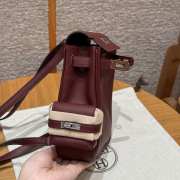 Uubags Hermes mini Kelly Jump backpack in burgundy swift leather with silver hardware 18x14.5x6cm - 3
