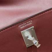 Uubags Hermes mini Kelly Jump backpack in burgundy swift leather with silver hardware 18x14.5x6cm - 2