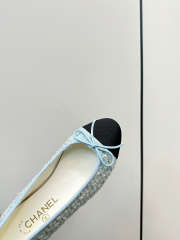 Uubags Chanel Ballet Flats Sequins & Grosgrain In Light Blue & Black - 6
