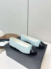 Uubags Chanel Ballet Flats Sequins & Grosgrain In Light Blue & Black - 5