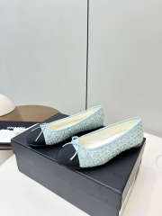 Uubags Chanel Ballet Flats Sequins & Grosgrain In Light Blue & Black - 3