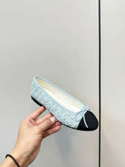 Uubags Chanel Ballet Flats Sequins & Grosgrain In Light Blue & Black - 2