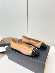 Uubags Chanel Ballet Flats Patent Calfskin In Beige & Black - 6