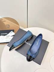 Uubags Chanel Ballet Flats Patent Calfskin In Navy Blue & Black - 4