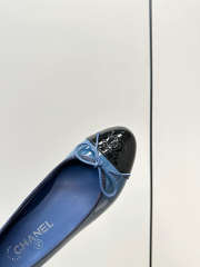 Uubags Chanel Ballet Flats Patent Calfskin In Navy Blue & Black - 3