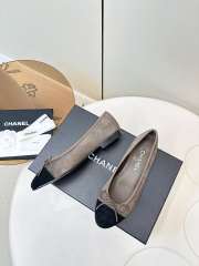 Uubags Chanel Ballet Flats Velvet In Grey & Black - 5