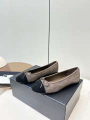 Uubags Chanel Ballet Flats Velvet In Grey & Black - 2