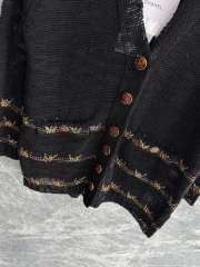 Uubags Camellia Chanel Cardigan In Black - 6