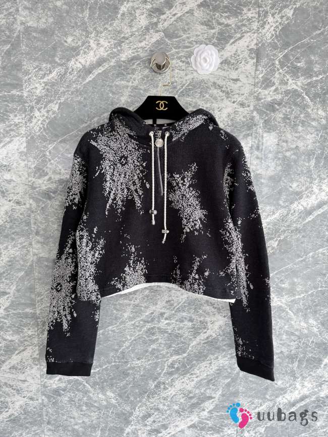 Uubags Chanel Sweatshirt Cotton In Black, White & Gold - 1