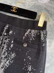 Uubags Chanel Skirt Cotton In Black, White & Gold - 3