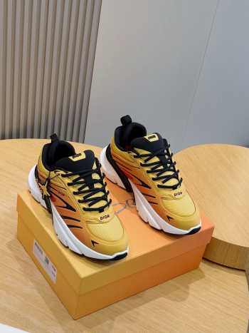 Uubags Dior And Lewis Hamilton B44 Blade Sneaker Gradient Orange Technical Mesh 