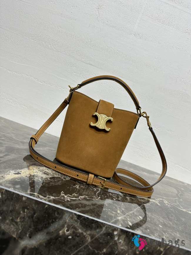 Uubags Celine Small Louise Bag in Suede Calfskin Tan 13.5x16x10cm - 1