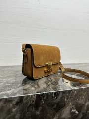 Uubags Celine Teen Triomphe Bag In Nubuck Calfskin Tan 18.5x13.5x7cm - 2