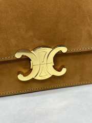 Uubags Celine Teen Triomphe Bag In Nubuck Calfskin Tan 18.5x13.5x7cm - 5