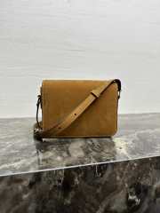 Uubags Celine Teen Triomphe Bag In Nubuck Calfskin Tan 18.5x13.5x7cm - 6