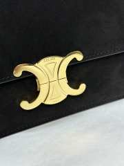 Uubags Celine Teen Triomphe Bag In Nubuck Calfskin Black 18.5x13.5x7cm - 6