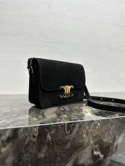 Uubags Celine Teen Triomphe Bag In Nubuck Calfskin Black 18.5x13.5x7cm - 3
