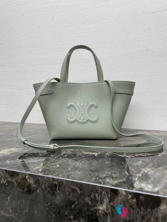 Uubags Celine Mini Cabas Anais Cuir Triomphe in Grained calfskin Bag In Light Gray 20x21x10cm - 1