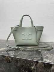 Uubags Celine Mini Cabas Anais Cuir Triomphe in Grained calfskin Bag In Light Gray 20x21x10cm - 1