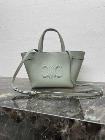 Uubags Celine Mini Cabas Anais Cuir Triomphe in Grained calfskin Bag In Light Gray 20x21x10cm
