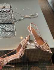 Uubags Valentino Garavani Vlogo 80 embellished leather slingback pumps in pink 9cm - 4