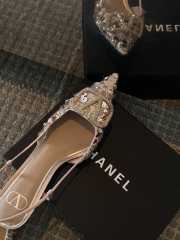 Uubags Valentino Garavani Vlogo 80 embellished leather slingback pumps in pink 9cm - 5
