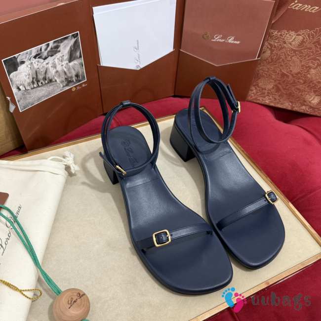 Uubags Loro Piana Flora Sandal Kidskin In Crown Blue 4cm - 1