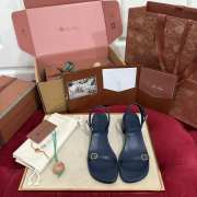 Uubags Loro Piana Flora Sandal Kidskin In Crown Blue 4cm - 3