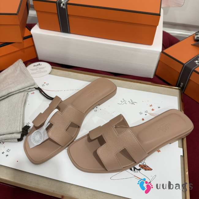 Uubags Hermes Oran sandal in epsom calfskin beige perlino - 1