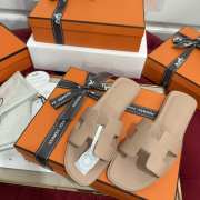 Uubags Hermes Oran sandal in epsom calfskin beige perlino - 6