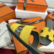 Uubags Hermes Oasis sandal topaz yellow black leather sole - 6
