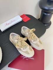 Uubags Roger Vivier Viv Low-Top Canvas and Suede Sneakers In Beige 3cm - 1