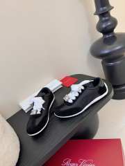 Uubags Roger Vivier Viv Low-Top Canvas and Suede Sneakers In Black 3cm - 2